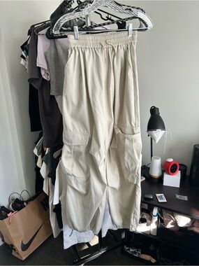 Men's Beige Cargo Drawstring Shorts